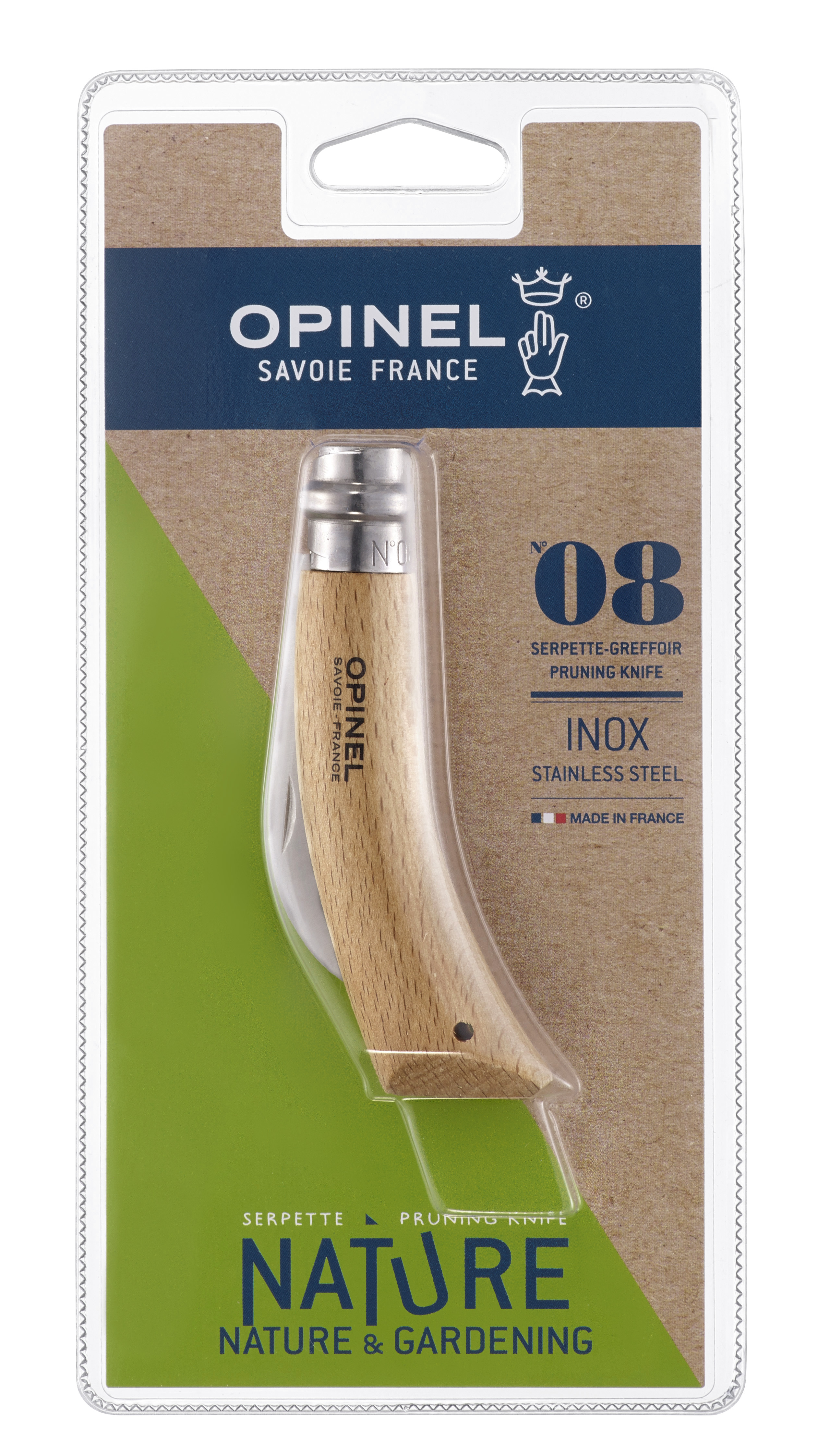 Couteau serpette N8 - lame inox - OPINEL